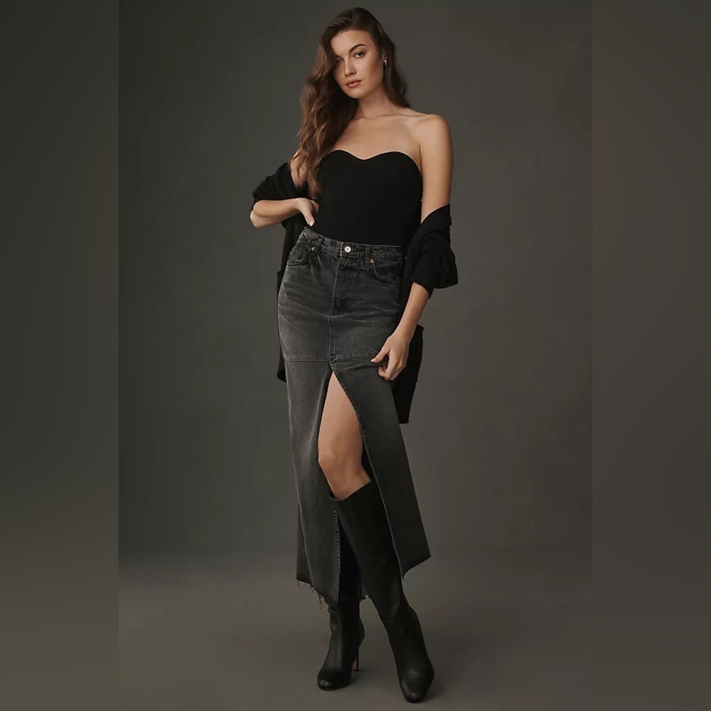 New! Reformation Tazz Maxi Denim Skirt 24